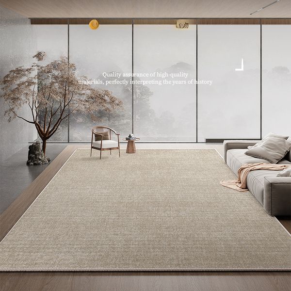 Solid Color Living Room Carpet Dirt-resistant and Easy To Care for Wash-free Plain Sofa Bedroom Floor Mat