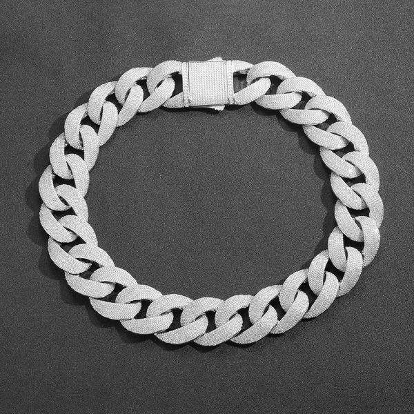 

Hip Hop 35MM Spring Clasp Cuban Necklace VVS Moissanite Extra Thick Bold Iced Out Necklace Pass the diamond tester