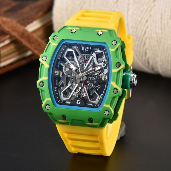 Mens Watch All Dials Working Top Luxury Brand New Mens Watches High Quality Fashion Ghost Head Quartz Watch Personality Wine Barrel-shaped Wristwatches
