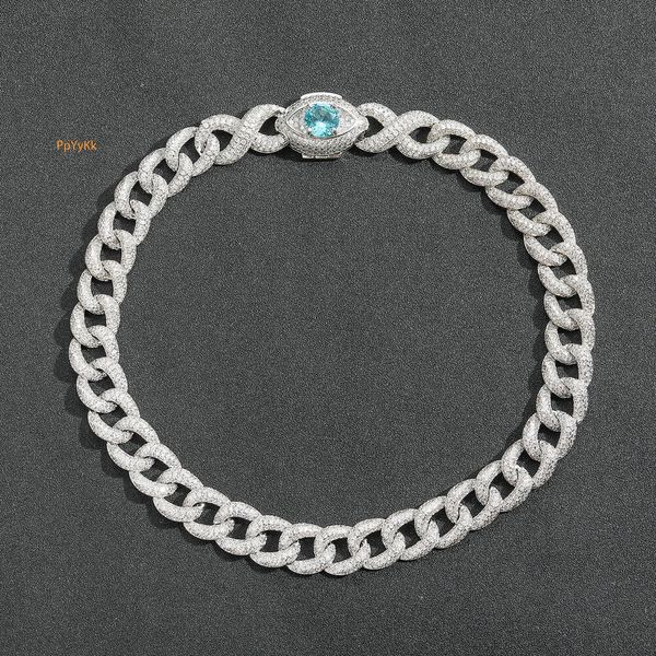 16MM Eye Cuban Link Chain Iced Out Luxury Hip Hop Necklace Versatile Layered Choker Street Style Bling Bling Niche Accessory Pass the diamond tester