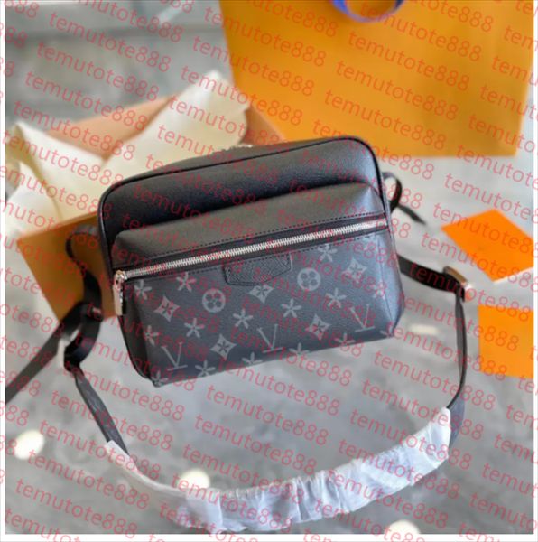 

fashion trio outdoor Designer Fastline Messenger Men's Shoulder bag Luxury Brand Leather Purse Man Handbag Fashion Classic crossbody black w, Gold