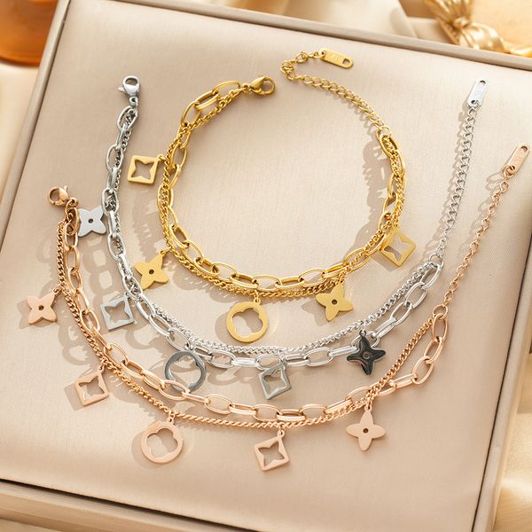 

Four Leaf Bracelet Jewelry Clover wer Bracelets Gold Sier Plate Agate Dia Fashion Classic Charm Chain Wedding Gift Party For Men Women f71ab0