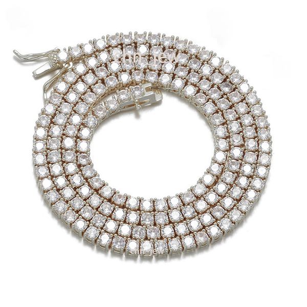 

Tennis Chain For Women Plated Gold 3MM Wide 1 Row CZ Diamond Tennis Necklace Bracelet Designer Men Rapper Hip Hop Designer Jewelry Woman Luxe Christmas Gift