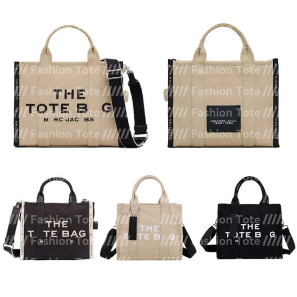 

Mini Tote Bag Designer Bag Women's Canvas Shoulder Bag Summer Beach Bag Foreskin Leather Woven Letter Decoration Handbag Travel Shopping Commuting, Color1 (white strap)