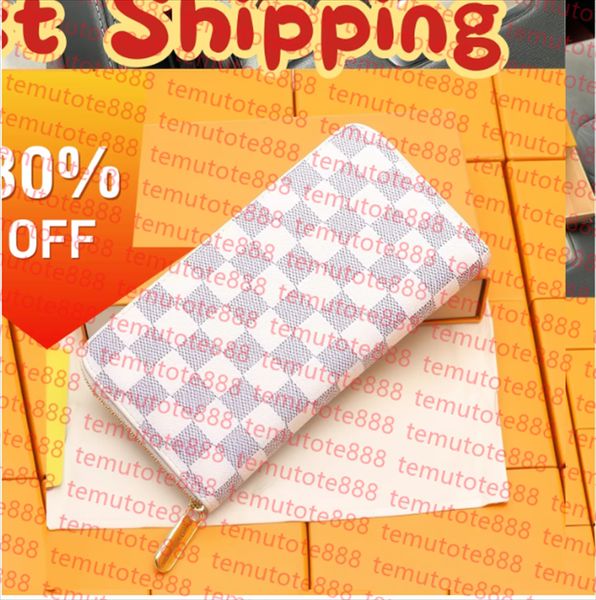 

high quality Double zipper Wallets Mens Leather Wallet Holders For Brown flower women Purse Monograms Luxury Purses Cross Body Wallets Zippe, White