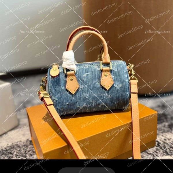 

Cosmetic Cases Bags Top Designer Mini Nano Shoulder Bag Women Leather Denim Crossbody Brand Emed Tote Purse Brown Flower Handbag 16cm, Color10