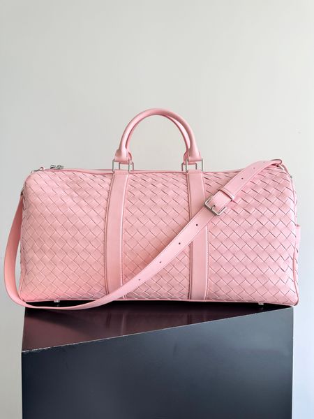 10A Mens Briefcase Woven Bag Large Capacity Travel Handbag Designer Knitted Baotou Layer woman