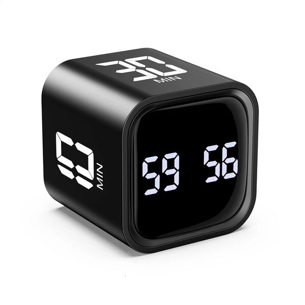 LED Display Productivity Cube Timer Gravity Sensor Flipping Preset Time Dual Modes Countdown Cooking Digital Timer Oven 241217