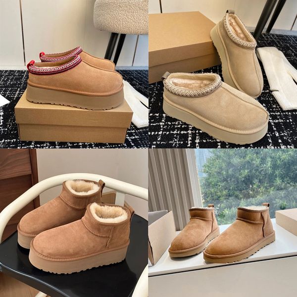 

Tazz tasman designer slippers womens slides sandals mens fur classic mustard chestnut seed sand ultra mini platform slip-on suede wool seal ankle booties, Color11