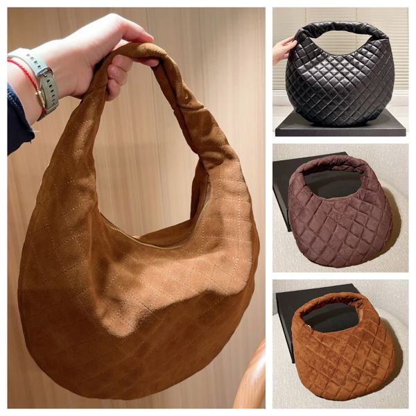 

Mirror Designer for Women Large Capacity Quilted Suede Winter Women's Hobo Underarm Semi-Circular Handbag Wristlet Bag Shoulder Bags, Ydt07 24×17cm