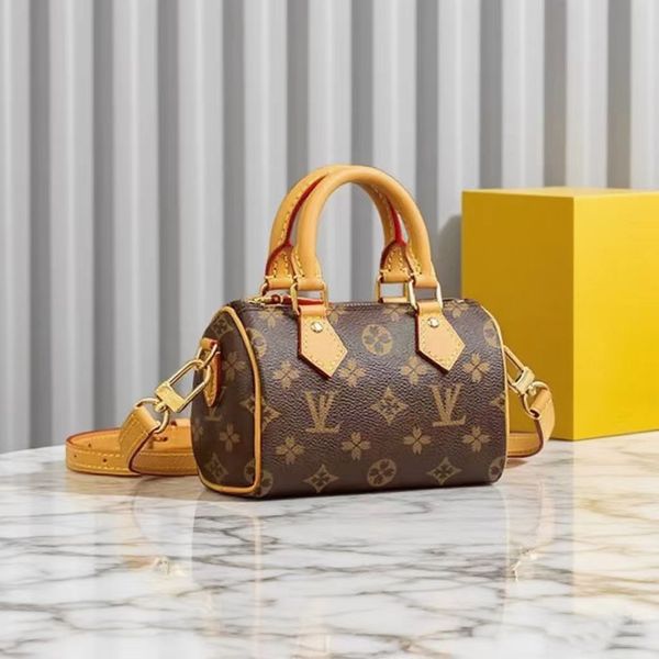 

Designer Mini Nano Shoulder Bag Women Leather Denim Crossbody Luxury Brands Embossed Tote Purse Brown Flower Classic Floral Make shoulder bags, V3