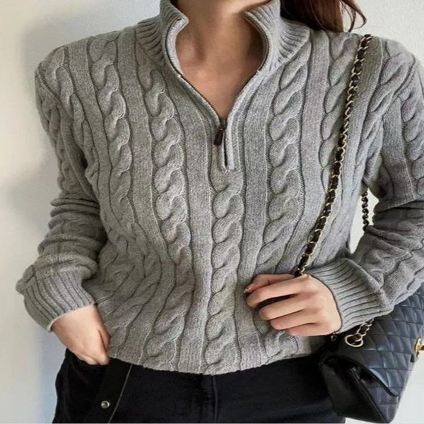 

Men's Polo Sweaters Half zip up Men women knitted sweater pull Designer Cotton Embroidery coat Design Casual jumpers Fashion keep warm, No.5