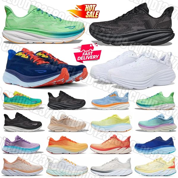 

Designer Shoes Clifton 8 9 bondi 8 Womens Mens Running Shoes sneakers pink triple black white navy blue grey purple orange men women outdoor trainers, Limegreen
