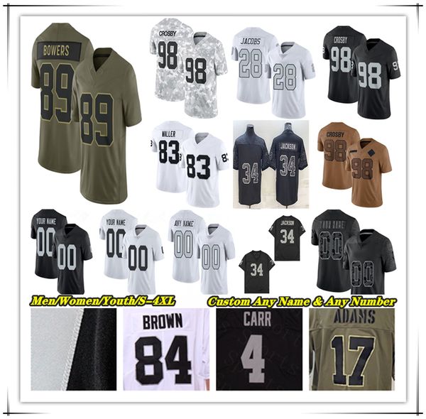 

Ashton Jeanty Football Jersey Maxx Crosby Aidan O'Connell Brock Bowers Jakobi Meyers Raheem Mostert Tre Tucker Kenny Pickett Dont'e Thornton Jr. Geno Smith Devin White, Men salute white style