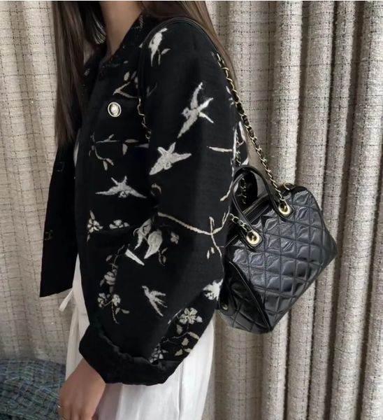 

Mirror New High Quality Large Bowling Designer Soft Genuine Leather Shoulder Golden Hardware Crossbody Closure Handbag Credit Card Slots Tote Bag, Black