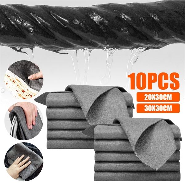 Cleaning Cloths 10Pcs Magic Cleaning Cloth Reusable Microfiber Cleaning Pad High Water Absorption Stripe Free Clean Towel Rag Multipurpose 230720