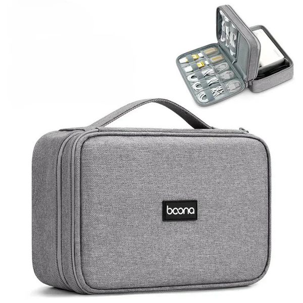 Large Capacity Travel USB Gadget Cable Bag Headphone Storage Box Data Hard Disk Charger Power Bank Organizer 240510