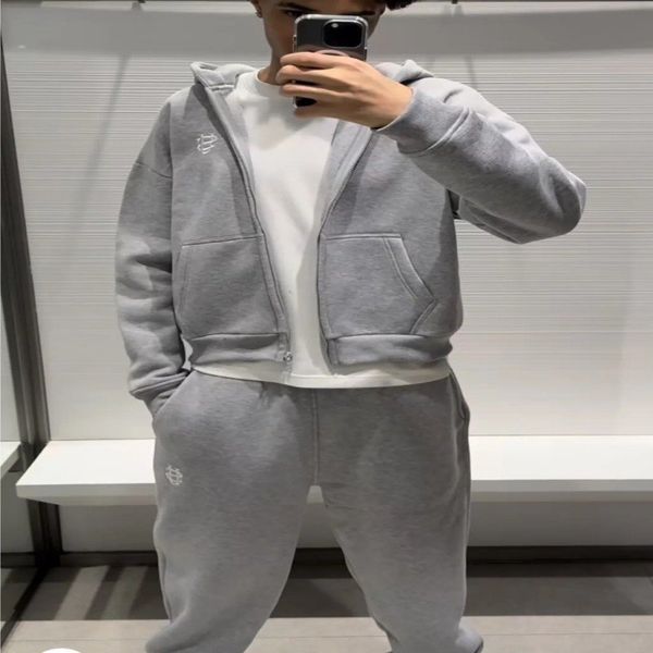 

Men' designer Pants Embroidery Casual Loose running pantalon Y2K hoodie jacket men Harajuku Retro Street Wear Solid Color keep warm, Red