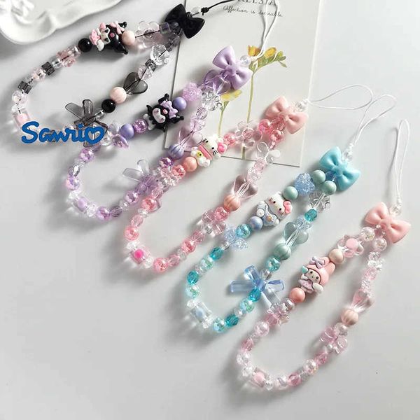Sanrio Cute Melody Hello Kitty Kuromi Cinnamorol Acrylic Keychain Hand Chain Phone Strap Fashionable Jewelry Accessory L251008