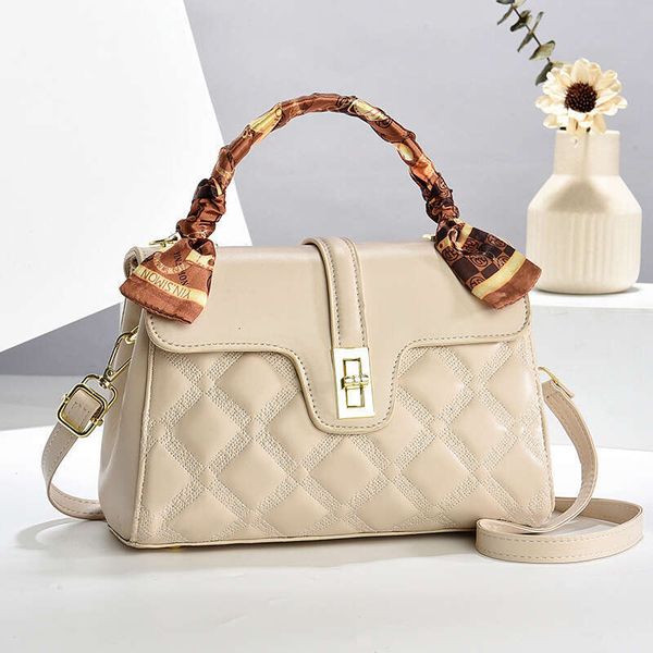 

Mirror designer bag Summer Fashion Handbag Single Shoulder 2025 Women's Elegant Crossbody New Versatile Mom Bag, Khaki with white