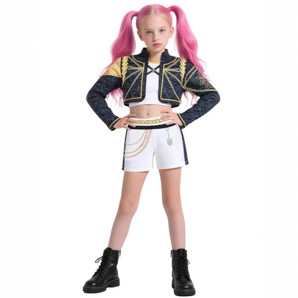 Girls Kpop Zoey Cosplay Costume Kids Fancy Party KPop Demon Hunters Rumi Costume Idol Mira Cosplay Halloween Carnival Clothes L251009W27X
