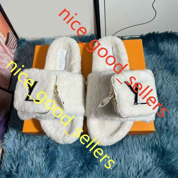 

Luxury Slides Paris Designer men women Slippers Ladies Wool Winter Fur Fluffy Furry Warm Sandals Comfortable Fuzzy Girl Flip Flop Slipper, Color#4