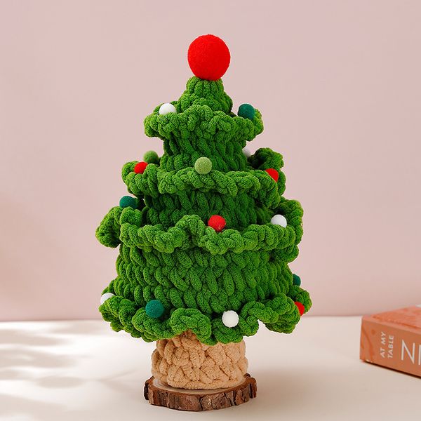 

Handcrafted Wool Knit Christmas Tree Perfect for Gifts Decorations Festive Crafted Wooly Christmas Ornament Unique Addition for Stores Homes