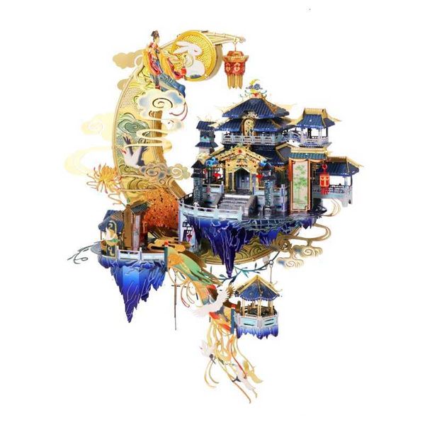 MU 3D Metal Puzzle Moon Palace model kits DIY 3D Laser Cut Assemble Jigsaw Toys Desktop decoration GIFT For Audit Children X251009