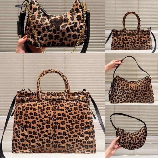 

Leopard pattern Shopping bag Tote Bag High-Quality Vegetable Basket Hand-Woven Bags Canvas Linen Classic Striped Braid Quilted Chain Large Capacity Outdoor Horse, A1