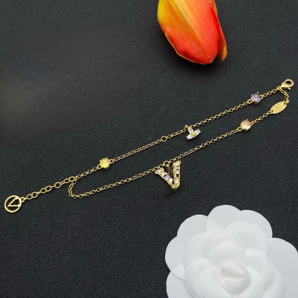 

Designer Bracelets Crystal Charm Bracelet Bangle Men Women 18K Gold Silver Plated High Quality Wedding Party Fashion Jewelry no box