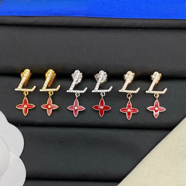 

Luxury Diamond Earrings Designer Classic Letter Earrings for Women Girls Wedding Party Love Gift Multiple Styles Optional High Quality