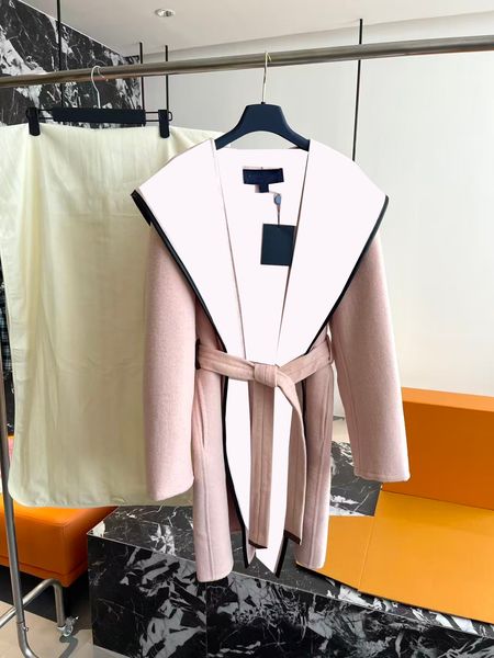 

Women' jacket wool blend coat windbreaker belt jacket letter classic women' designer top slim fit windproof warm jacket, V2