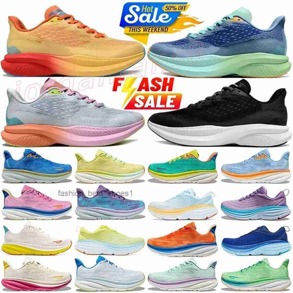 

hokawomen Clifton 9 Bondi 8 Running Shoes For Men Women Shoes Kawana Harbor Black White Elevon Womens Outdoor Sports Shoes Mens, Red