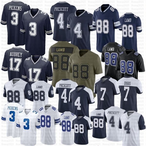 George Pickens CeeDee Lamb Football Jersey Brandon Aubrey Dak Prescott DeMarvion Overshown Trevon Diggs Tyler Guyton Emmitt Smith Jake Ferguson Stitched Jerseys