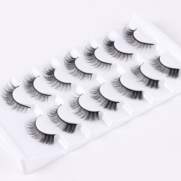 

Natural Fluffy Faux Mink Lashes Strip Thick Curled False Eyelashes Wispy Soft Light Eyelash Extensions Handmade Reusable Full Strip Lashes