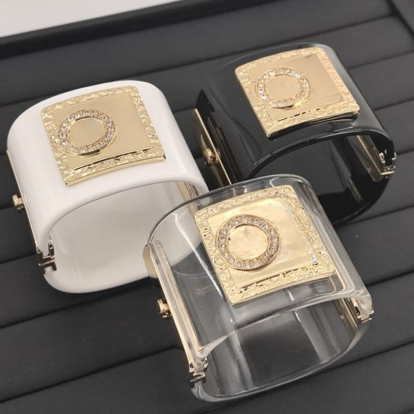 

Luxury Wide Bracelet High Quality Acrylic Rhinestone Pearl Open European and American Atmosphere Luxury Women's Bracelet Clear Bracelets Party Wedding Jewelry