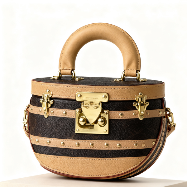 

Mirror Hard box designer high-quality handbag fashionable crossbody bag A-level all steel hardware imported original fabric M24843, Brown