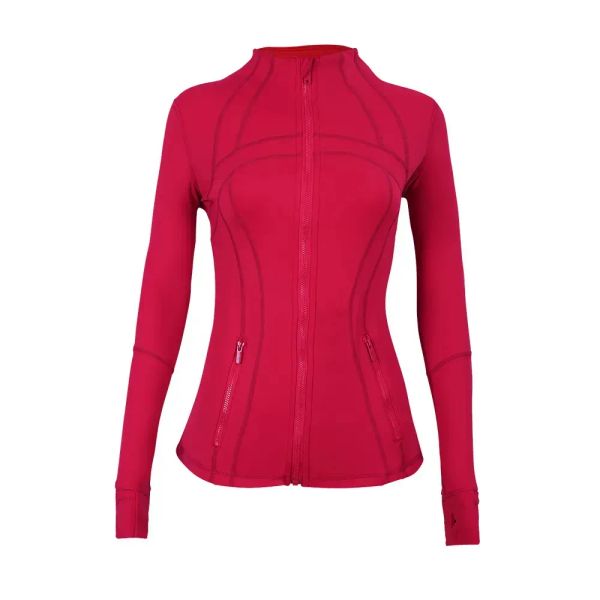 

Yoga Jacket With Gold Zipper Women Workout Sport Coat Fitness Gym Long Sleeve Breathable Activewear define sweatshirt jackets, P14