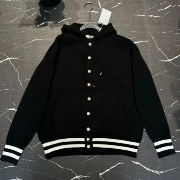 

Designer sports jacket hooded jacket sports top winter padded jacket with letters long sleeves embroidered details bud sleeve coat, Black