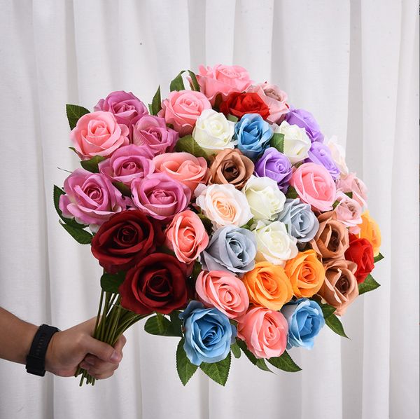50CM Single rose, artificial flower, artificial flower, wedding home, Valentine's Day decoration, handcrafted flower