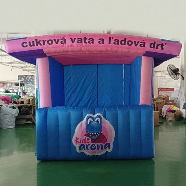 Outdoor Sunshade Concession Kiosk, Custom logo Inflatable Food and Beverage Stand Booth for Festival