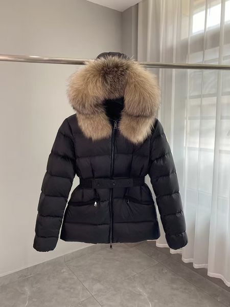 

womens coat designer women pufferjacket winter boed short down jackets fur coats fw22 raccoon hair collar puffer jacket women parkas with belt lady cotton coat, Coat-7
