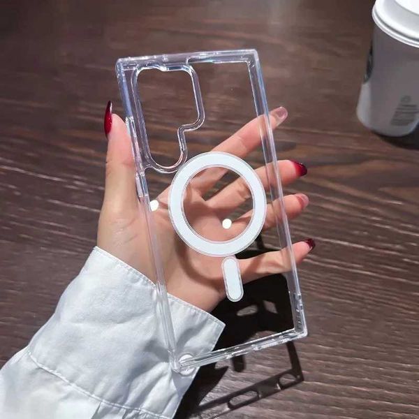 Phone Magnetic Case for phone Galaxy S25 S24 S23 S21 FE S22 Ultra Plus Wireless Charging Shockproof Clear Cover J251113
