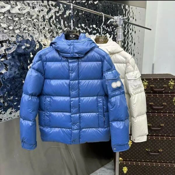 

Mens Designer 1996 jacket Puffer Invisible hat white duck down thermal 700 600 down Jackets woman jacket Winter Coat Windproof protection Outwear, Blue