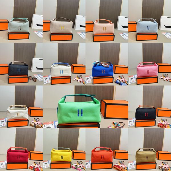 

TOP 10A Advanced Cosmetic Bags Designer canvas bag waterproof large capacity makeup bag Cosmetics Portable storage bag Going out carry-on toiletry bag Gift box, A2