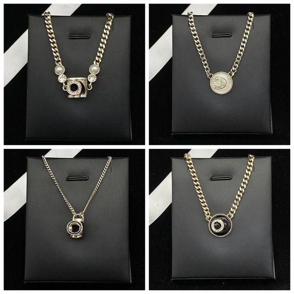 

Designer Classic Pendant Necklaces Crystal Rhinestone Necklace Chain for Women Wedding Jewelry Accessories Christmas Gifts
