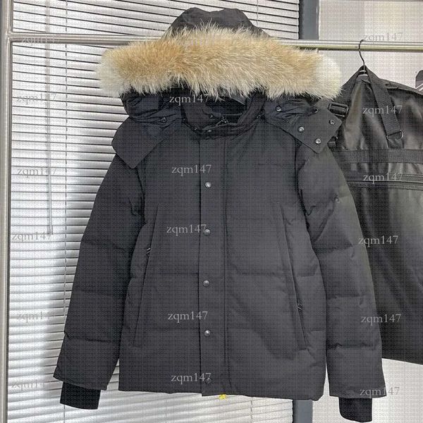 

Designer High Quality Men Down Coat Real Big Wolf Fur Women Wyndham Overcoat Clothing Fashion Winter Jacket Outerwear Parka Doudoune -3XL, Color 1
