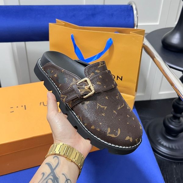 

Designer shoes Sliders Slipper slide plaid print Sandal summer sandal women men sliders beach n5qP#, Black