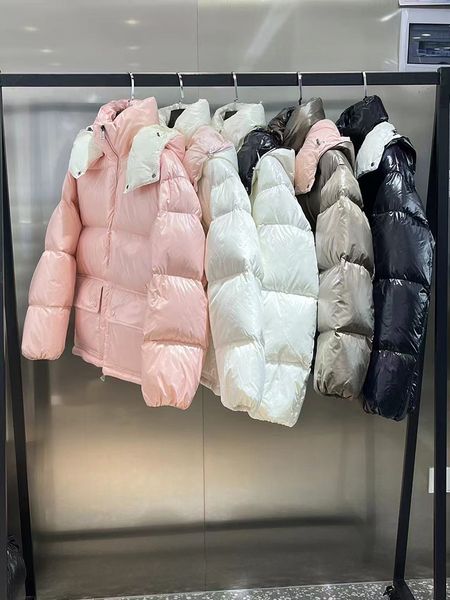

pufferjacket Women designer puffer jacket letter embroidery winter couple clothing warm thick pink down jacket girls clothing coat asian size 0-4, Color4