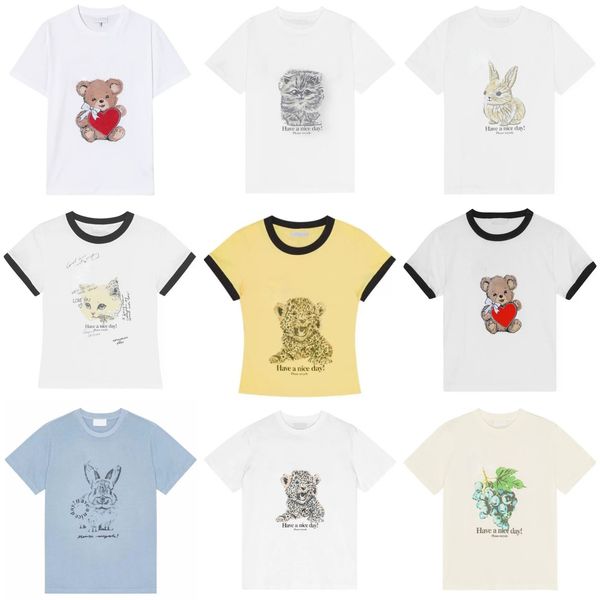 

High Quality Cotton Pullover Tees Women Designer T-Shirt Round Neck Printed Summer Short Sleeved Casual T Shirts Comfy Tops, Sandybrown